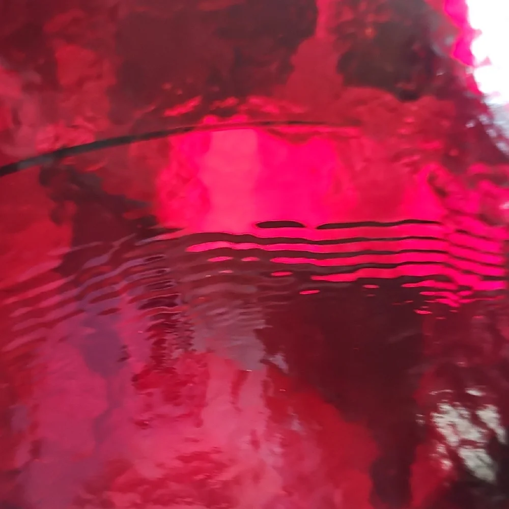 Vintage Yalos Casa Murano Red Caldera Glass Centerpiece Bowl Crate & Barrel UV